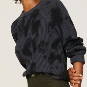 Rails Venus Iron Black Tie-Dye Cotton Cashmere Sweater Size M